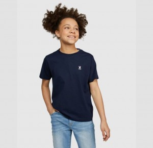 Tees Psycho Bunny Classic Crew Neck Niños Azul Marino | TO5942860