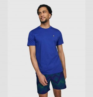 Tees Psycho Bunny Classic Crew Neck Tee Hombre 407 Sapphire | CS9532861