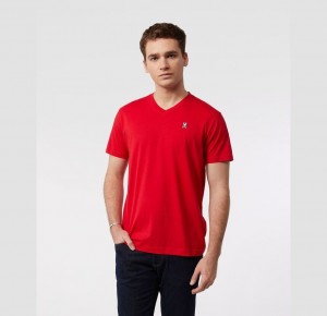 Tees Psycho Bunny Classic V Neck Hombre Rojos | US2436105