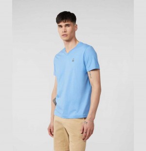 Tees Psycho Bunny Classic V Neck Tee Hombre 425 Mountain Sky | EK5914826