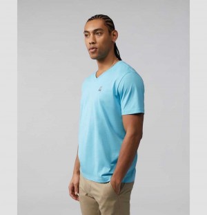 Tees Psycho Bunny Classic V Neck Tee Hombre 452 Clear Sky | BI1978250