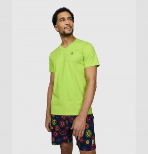 Tees Psycho Bunny Classic V Neck Tee Hombre 322 Acid Lime | FT1206859