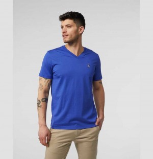 Tees Psycho Bunny Classic V Neck Tee Hombre Azules | TY3079526