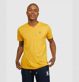 Tees Psycho Bunny Classic V Neck Tee Hombre 831 Amber Frost | LB0768321