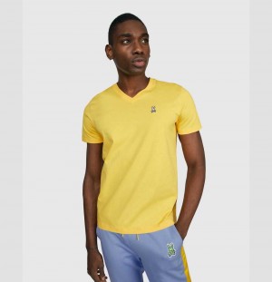 Tees Psycho Bunny Classic V Neck Tee Hombre 726 Golden Ray | TU2497835