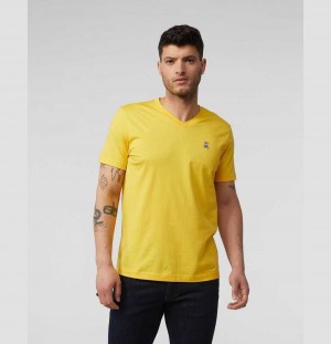 Tees Psycho Bunny Classic V Neck Tee Hombre 704 Desert Marigold | HC9486051
