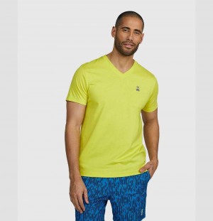 Tees Psycho Bunny Classic V Neck Tee Hombre 737 Fresh Citrus | MA7639541