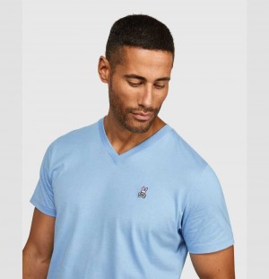 Tees Psycho Bunny Classic V Neck Tee Hombre Azules | RH3541672