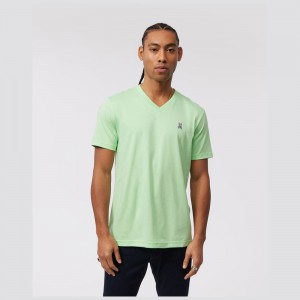 Tees Psycho Bunny Classic V Neck Tee Hombre Verde Menta | EQ1279635