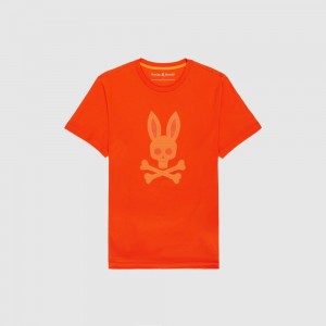 Tees Psycho Bunny Cleveland Graphic Tee Hombre 813 Tangerine Tango | CF7461839