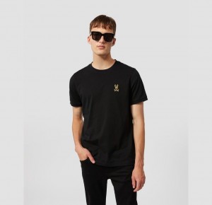 Tees Psycho Bunny Copa Fashion Hombre Negros | BC6014352