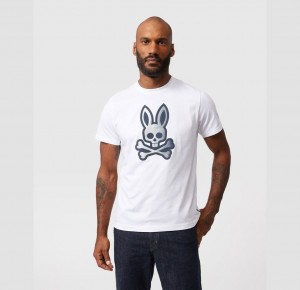 Tees Psycho Bunny Copa Gradient Logo Graphic Hombre Blancos | BC1697482