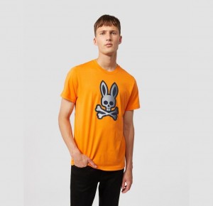 Tees Psycho Bunny Copa Gradient Logo Graphic Hombre Naranjas | IF6791034