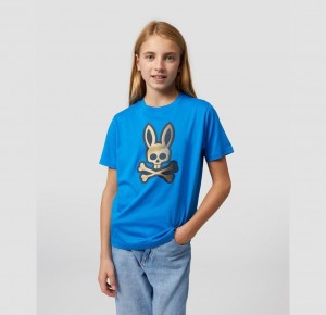 Tees Psycho Bunny Copa Graphic Niños Azules | UO1738265