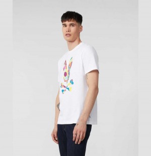 Tees Psycho Bunny Darwin Graphic Tee Hombre Blancos | CG2391845