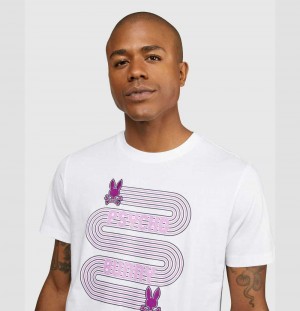 Tees Psycho Bunny Dorton Graphic Tee Hombre Blancos | VO0948527