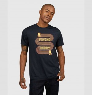 Tees Psycho Bunny Dorton Graphic Tee Hombre Azul Marino | JL8564023