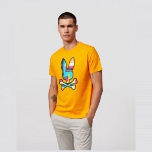 Tees Psycho Bunny Dyckman Graphic Tee Hombre Dorados | WT7958061