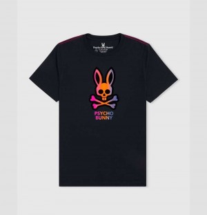Tees Psycho Bunny Dylan Gradient Bunny Tee Niños Azul Marino | DP1698270