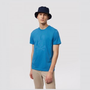 Tees Psycho Bunny Edge Graphic Tee Hombre Azules | WK3859267