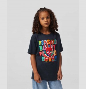 Tees Psycho Bunny Fulton Printed Graphic Tee Niños Azul Marino | ON0724361