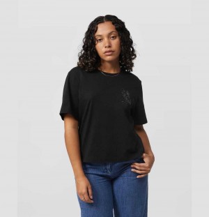 Tees Psycho Bunny Galena Crystal Bunny Tee Mujer Negros | EZ5017826