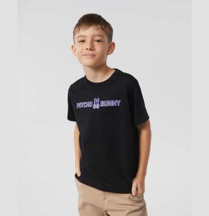 Tees Psycho Bunny Greenwich Tee Niños Negros | YB2760935