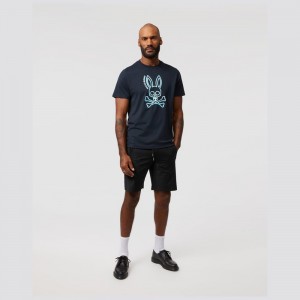 Tees Psycho Bunny Gresham Graphic Tee Hombre Azul Marino | LM4580932