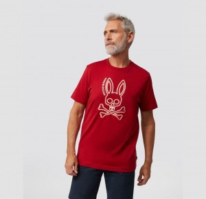 Tees Psycho Bunny Gresham High Density Graphic Hombre Rojos | AP9163284