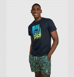 Tees Psycho Bunny Hayden Graphic Tee Hombre Azul Marino | DE2519408