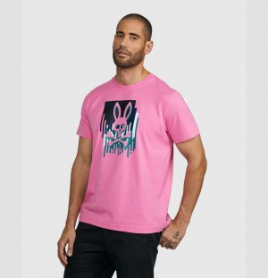 Tees Psycho Bunny Hayden Graphic Tee Hombre Rosas | IR0694753