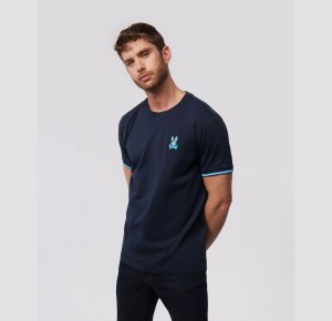 Tees Psycho Bunny Hilsboro Chest Hit Multi Bunny Hombre Azul Marino | MX0198674
