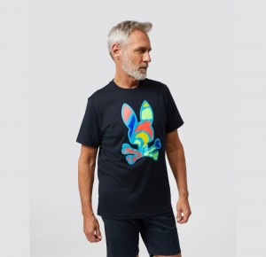 Tees Psycho Bunny Hilsboro Multi Color Bunny Hombre Azul Marino | RS8610347