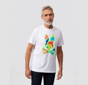 Tees Psycho Bunny Hilsboro Multi Color Bunny Hombre Blancos | AX1460523