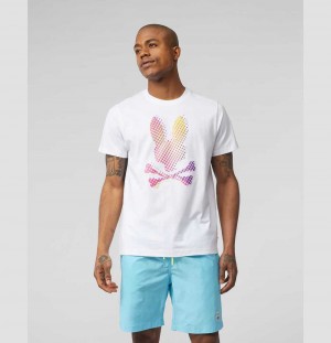 Tees Psycho Bunny Hindes Graphic Tee Hombre Blancos | YU0145396