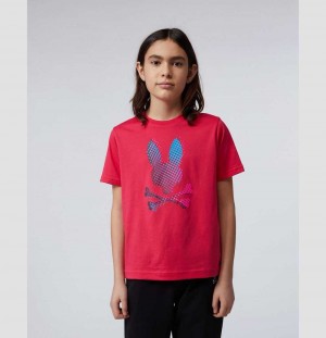 Tees Psycho Bunny Hindes Graphic Tee Niños 659 Bright Fuschia | RQ1736859