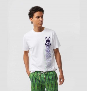 Tees Psycho Bunny Hudson Bunny Logo Tee Hombre Blancos | KG8514063