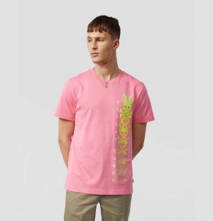 Tees Psycho Bunny Hudson Bunny Logo Tee Hombre Rosas | YG4798215
