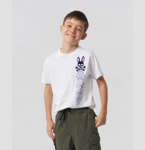 Tees Psycho Bunny Hudson Bunny Logo Tee Niños Blancos | SV7361842