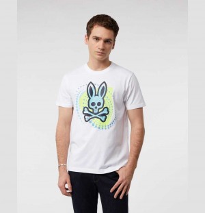 Tees Psycho Bunny Hurell Graphic Tee Hombre Blancos | YD8320615