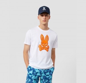 Tees Psycho Bunny Hyde Puff Print Graphic Hombre Blancos | NZ3869245