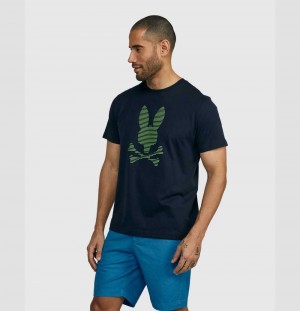 Tees Psycho Bunny Ian Tee Hombre Azul Marino | VN8679324