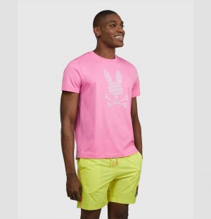 Tees Psycho Bunny Ian Tee Hombre Rosas | RO1647930