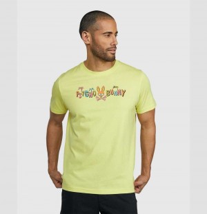 Tees Psycho Bunny Jackson Hand Drawn Tee Hombre Azules | KB7412809