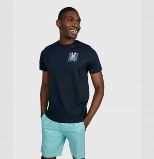 Tees Psycho Bunny James Bunny In A Box Tee Hombre Azul Marino | KG6248031
