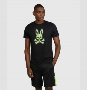 Tees Psycho Bunny Jordan Mesh Tee Hombre Negros | QY1694820