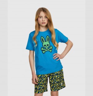 Tees Psycho Bunny Jordan Mesh Tee Niños Azules | XH4793512