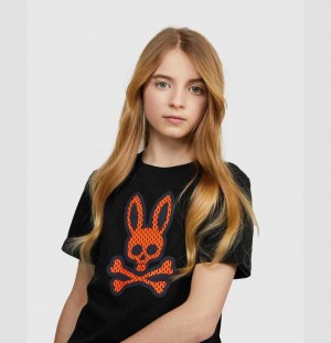 Tees Psycho Bunny Jordan Mesh Tee Niños Negros | NB4908631
