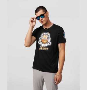 Tees Psycho Bunny Kendrick Sampson X Psycho Bunny Mens Cotl Graphic Tee Hombre Negros | TW0418792