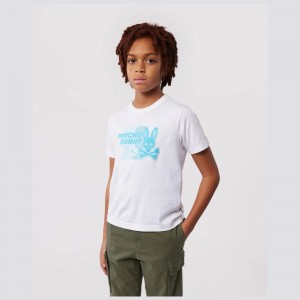 Tees Psycho Bunny Kona Graphic Tee Niños Blancos | LF2431805